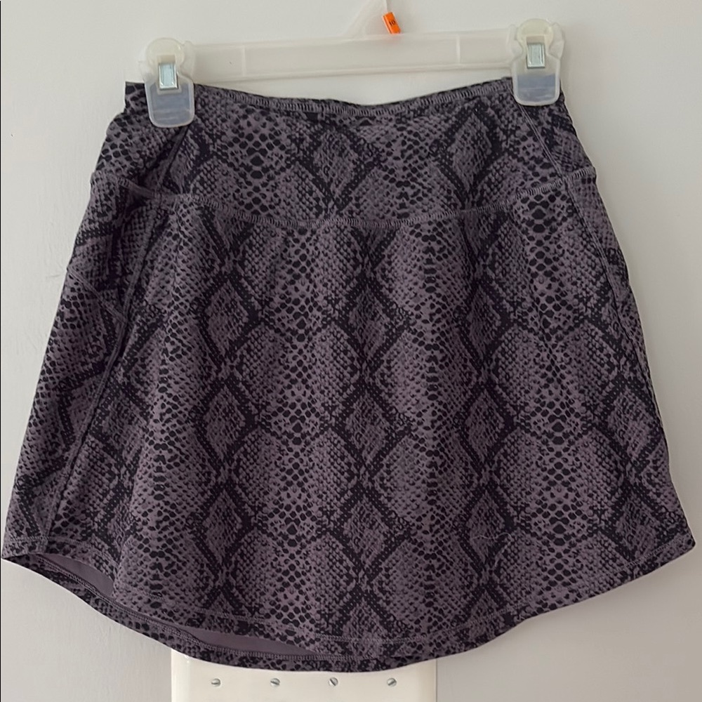 Gray and Black Mini Skater Skirt for Night Out